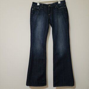 Paige Laurel Canyon Low-Rise Bootcut Jeans Womens 30/32 Blue Cotton-Blend USA